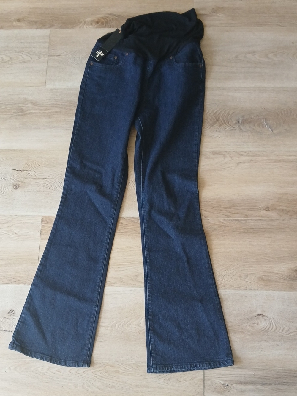Nwt Angelrox Song Maternity Dark Blue Women's Flare Jeans Fall Pregmant
